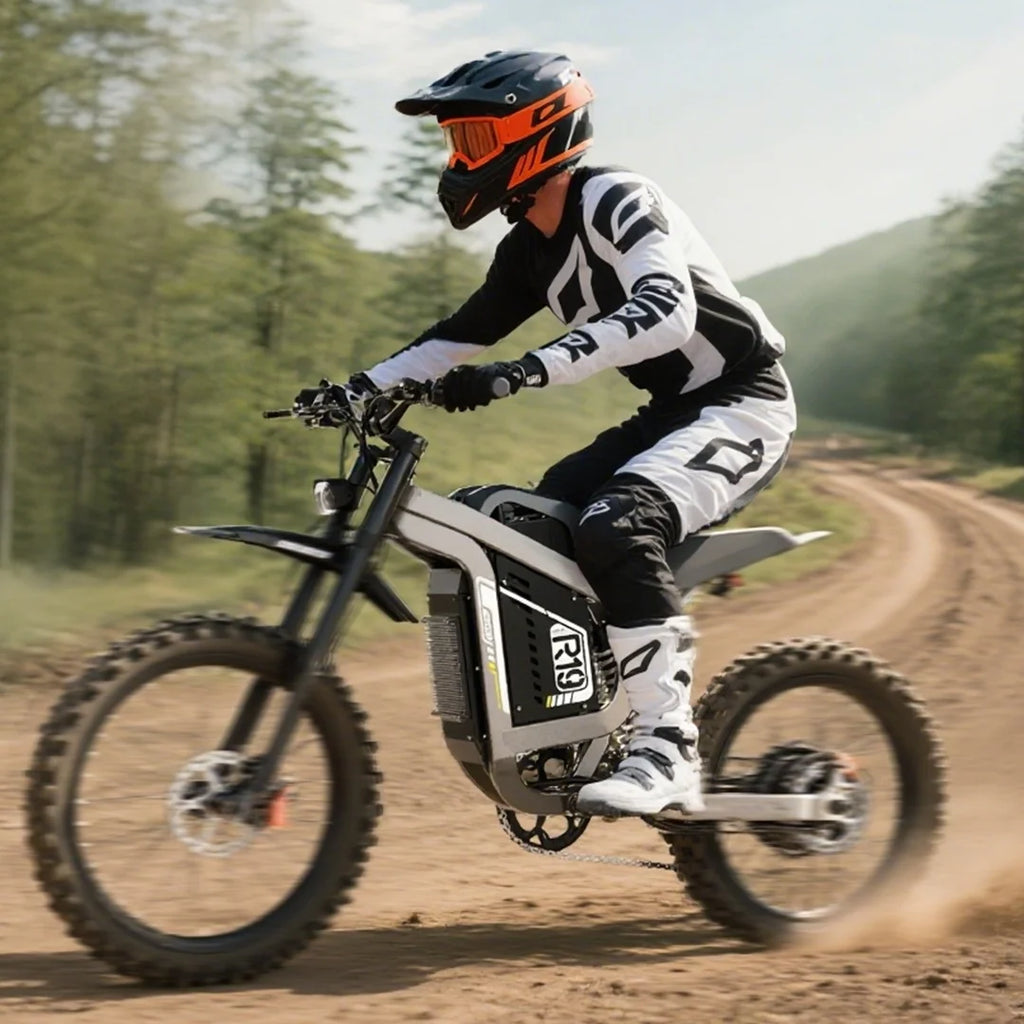 3000W Electric Dirt Bike – 72V 40AH Battery, 80 km/h, Hydraulic Disc Brakes