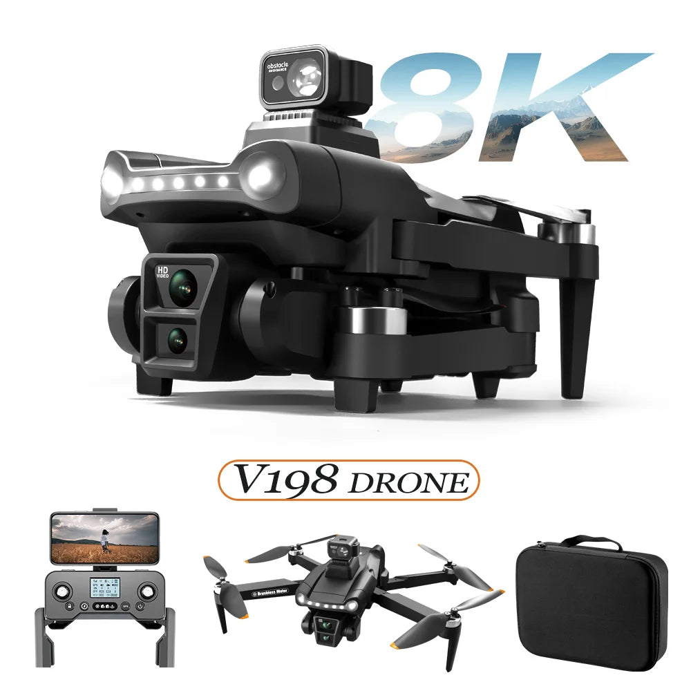 V198 8K GPS Drone – 48MP Camera, 3KM Range, Foldable Quadcopter