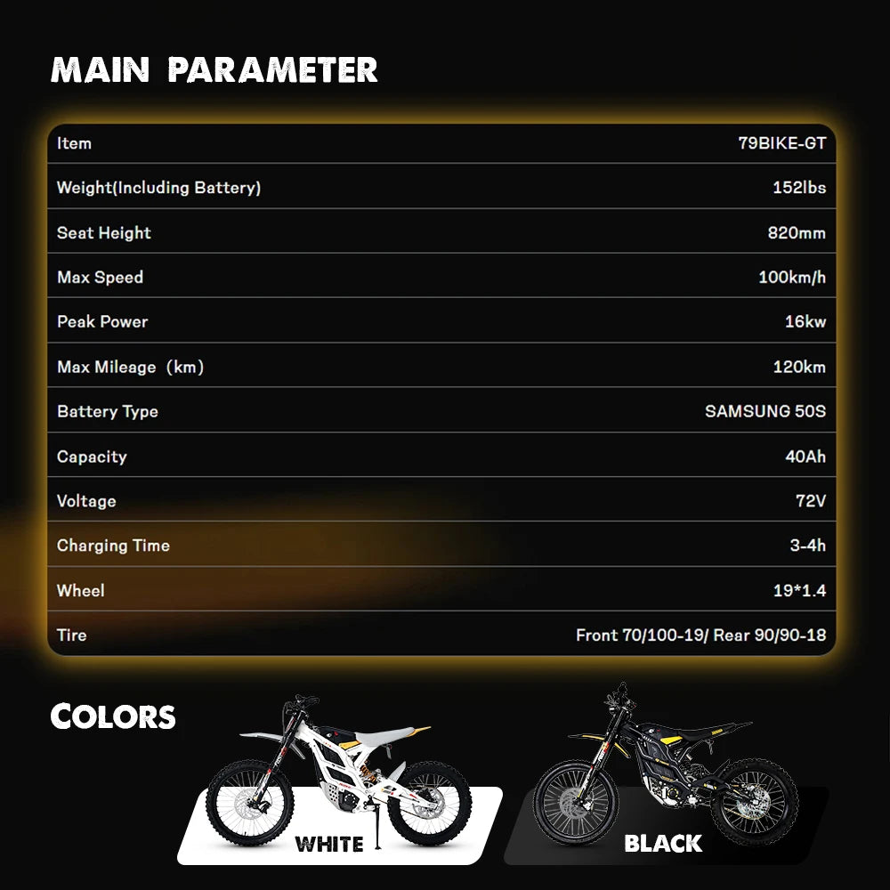 79bike Falcon GT Electric Motorcycle – 16800W Peak, 95 km/h, 72V Samsung Battery