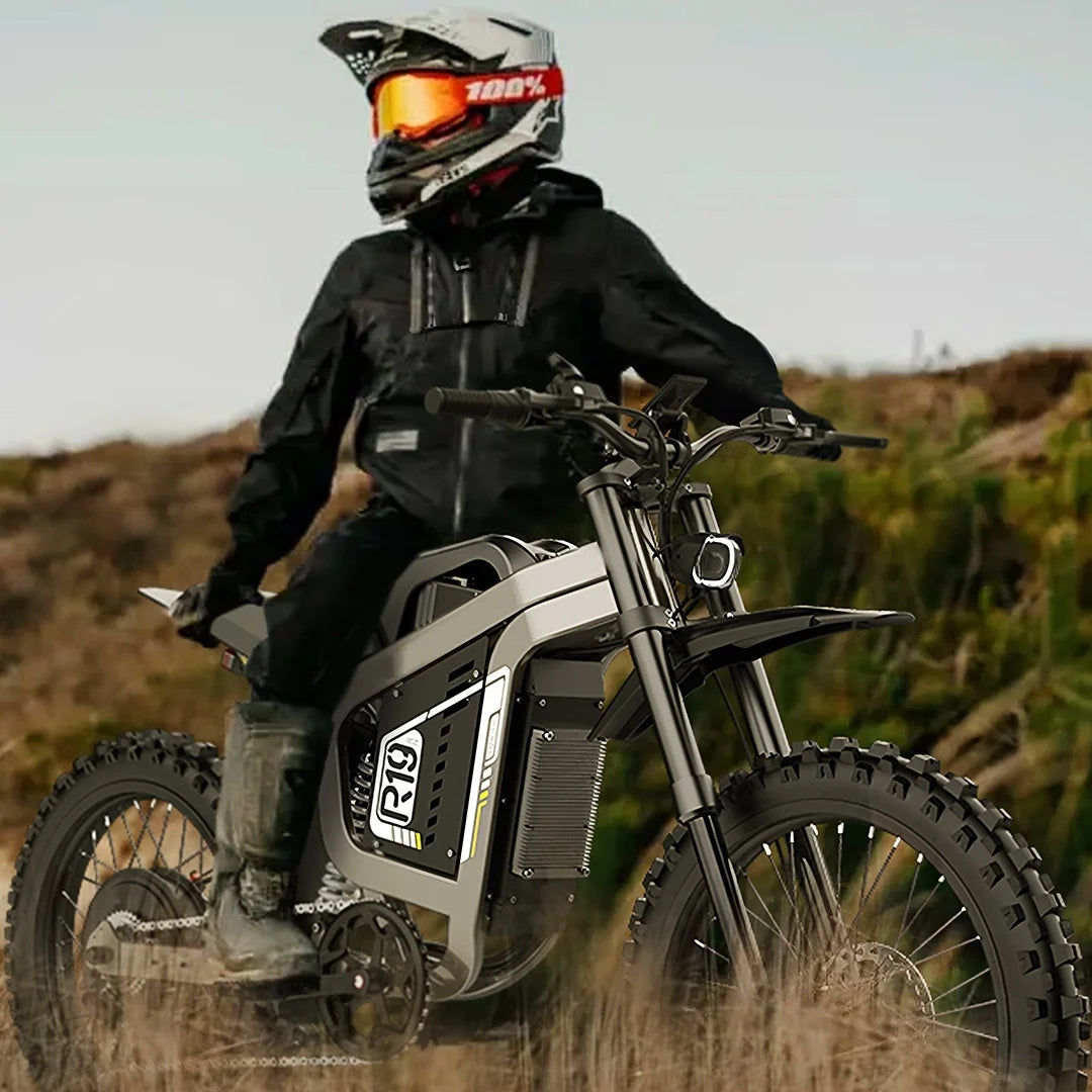 3000W Electric Dirt Bike – 72V 40AH Battery, 80 km/h, Hydraulic Disc Brakes