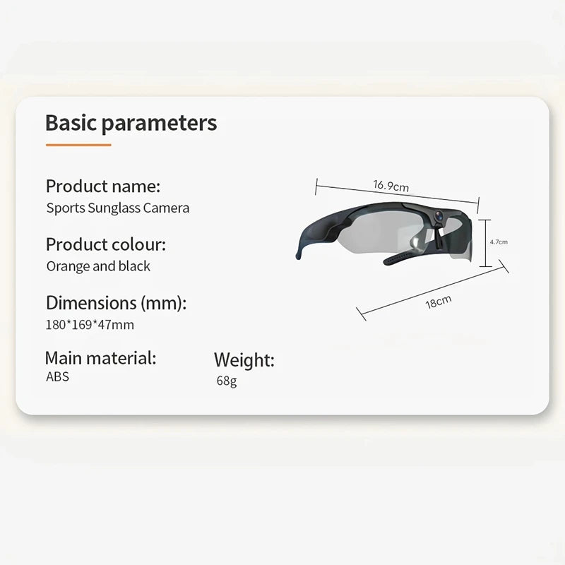 Smart Cycling Glasses with 1080p Camera – Bluetooth, Voice Assistant, 64GB