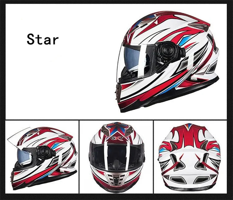 Full Face Motorcycle Helmet – DOT Approved, ABS Shell, M/L/XL