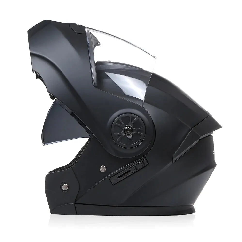 Flip-Up Modular Motorcycle Helmet – Dual Lens, DOT Approved, S/M/L