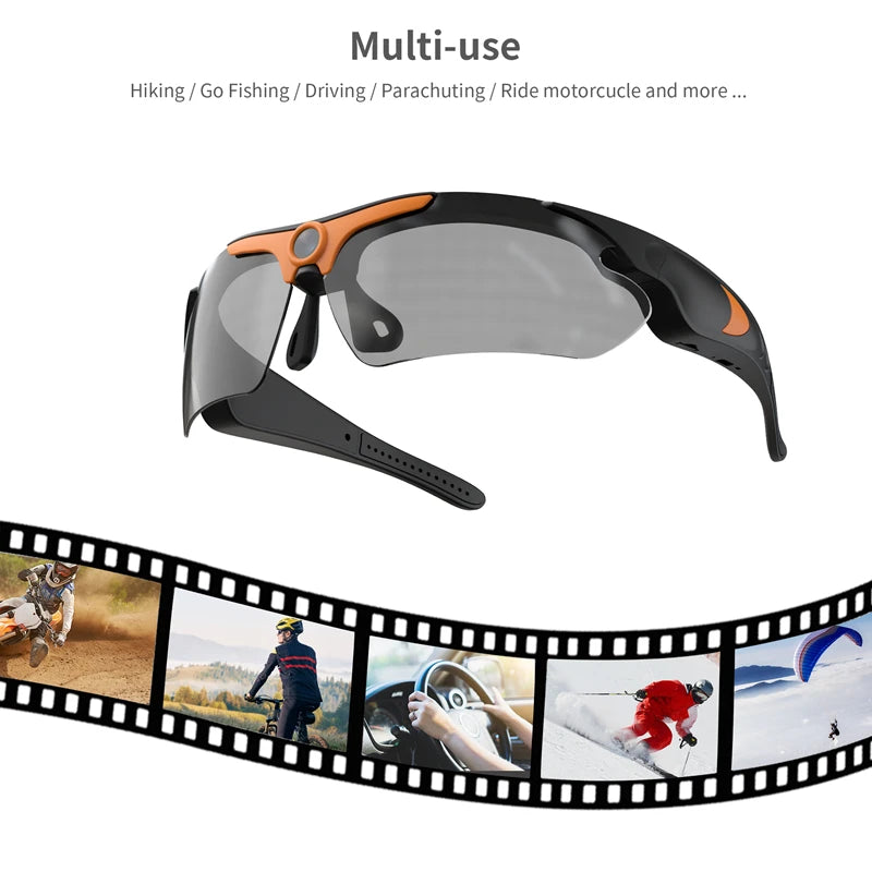Smart Cycling Glasses with 1080p Camera – Bluetooth, Voice Assistant, 64GB