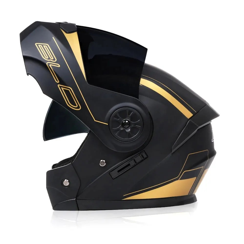 Flip-Up Modular Motorcycle Helmet – Dual Lens, DOT Approved, S/M/L