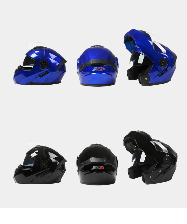 Flip-Up Modular Motorcycle Helmet – Dual Lens, DOT Approved, S/M/L