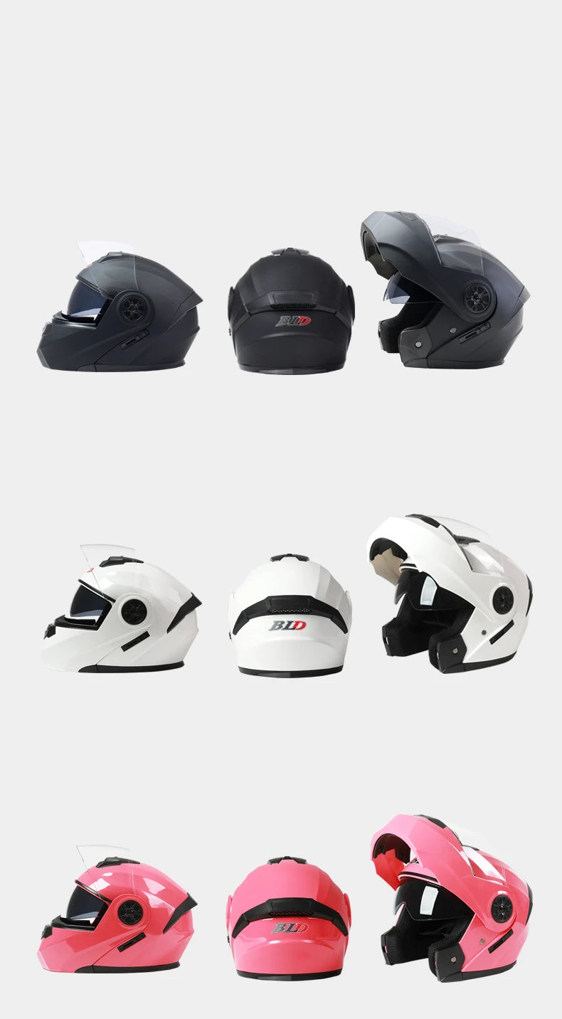 Flip-Up Modular Motorcycle Helmet – Dual Lens, DOT Approved, S/M/L