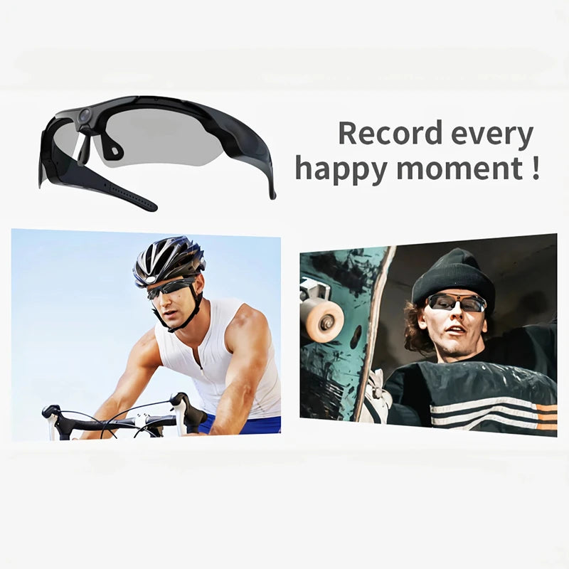 Smart Cycling Glasses with 1080p Camera – Bluetooth, Voice Assistant, 64GB
