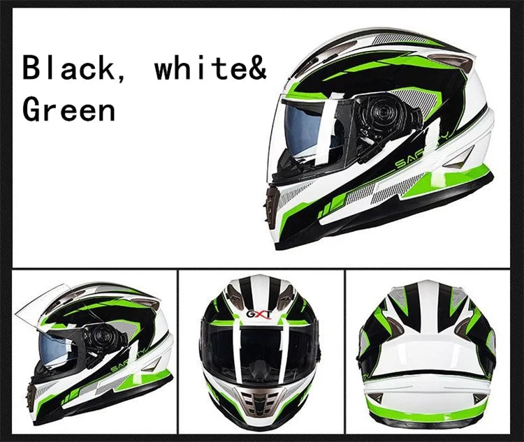 Full Face Motorcycle Helmet – DOT Approved, ABS Shell, M/L/XL