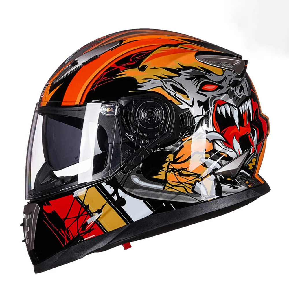 Full Face Motorcycle Helmet – DOT Approved, ABS Shell, M/L/XL