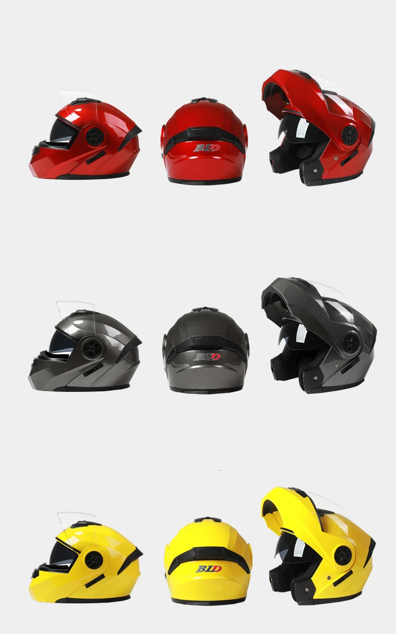 Flip-Up Modular Motorcycle Helmet – Dual Lens, DOT Approved, S/M/L