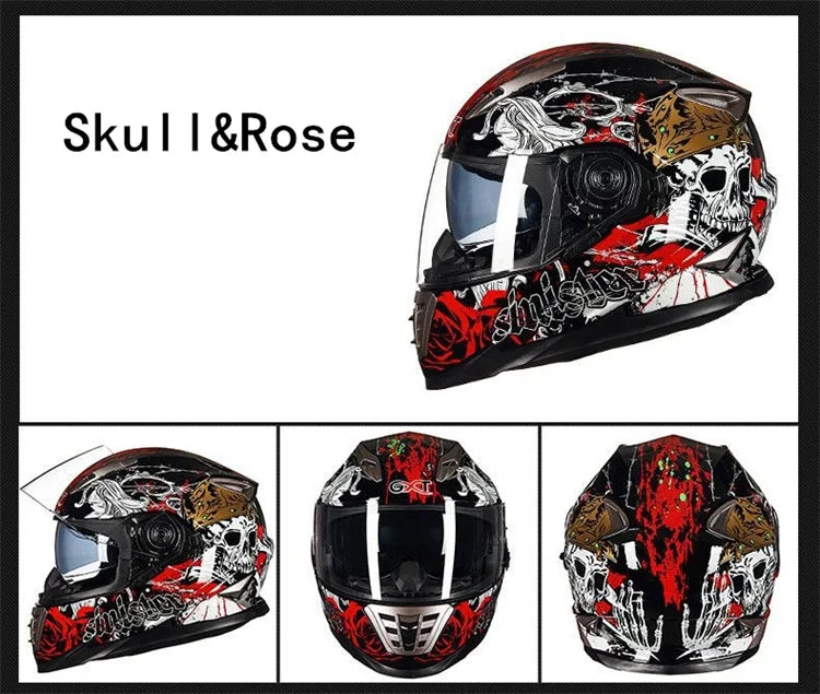 Full Face Motorcycle Helmet – DOT Approved, ABS Shell, M/L/XL
