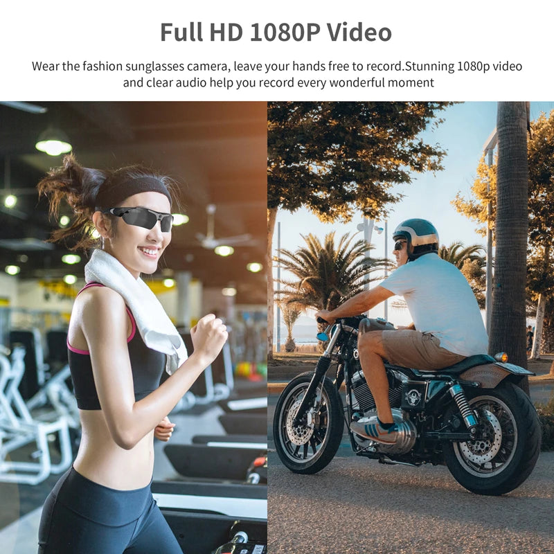 Smart Cycling Glasses with 1080p Camera – Bluetooth, Voice Assistant, 64GB