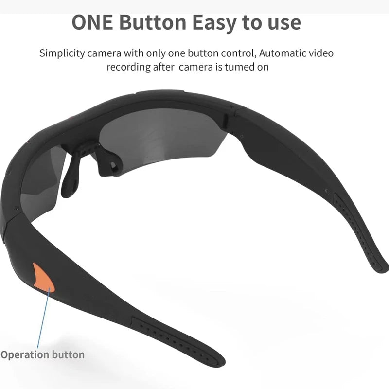 Smart Cycling Glasses with 1080p Camera – Bluetooth, Voice Assistant, 64GB