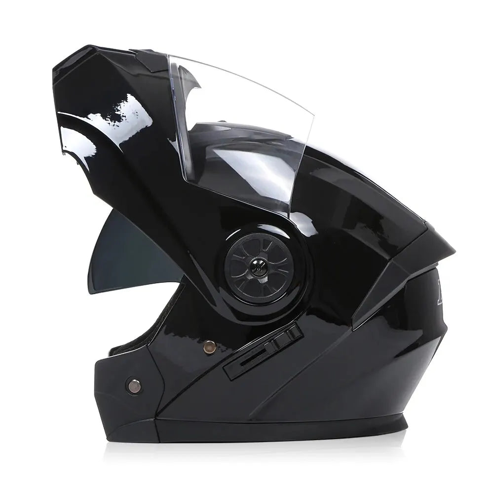 Flip-Up Modular Motorcycle Helmet – Dual Lens, DOT Approved, S/M/L