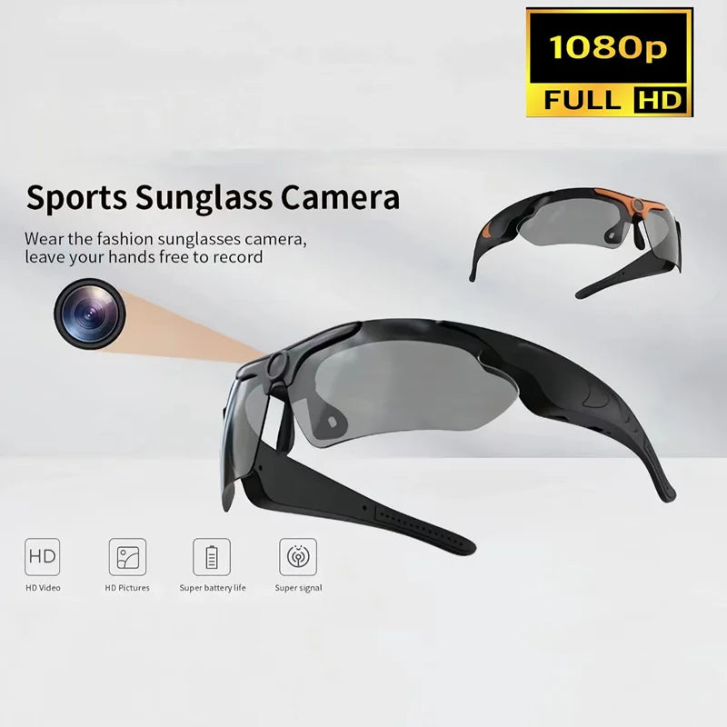 Smart Cycling Glasses with 1080p Camera – Bluetooth, Voice Assistant, 64GB