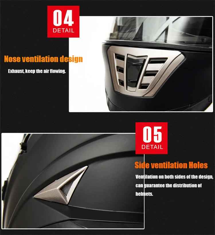 Full Face Motorcycle Helmet – DOT Approved, ABS Shell, M/L/XL