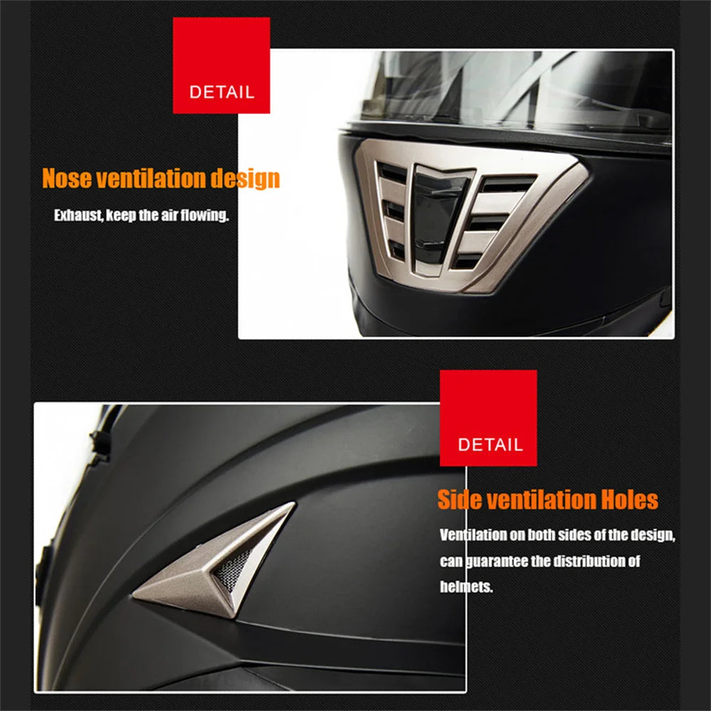 Full Face Motorcycle Helmet – DOT Approved, ABS Shell, M/L/XL