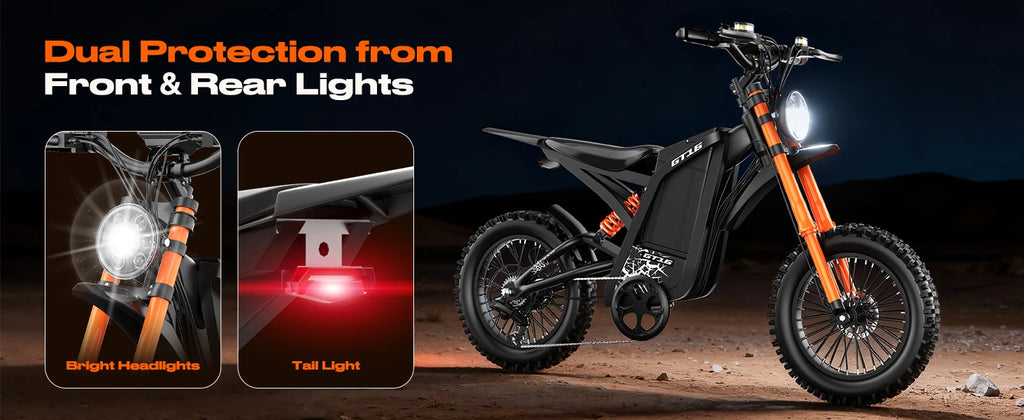 GT16 1500W Electric Motorcycle – 48V 25AH Battery, 65-Mile Range, 35 MPH