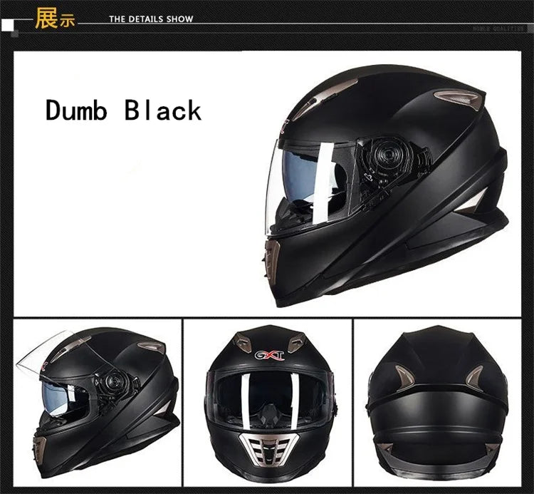 Full Face Motorcycle Helmet – DOT Approved, ABS Shell, M/L/XL